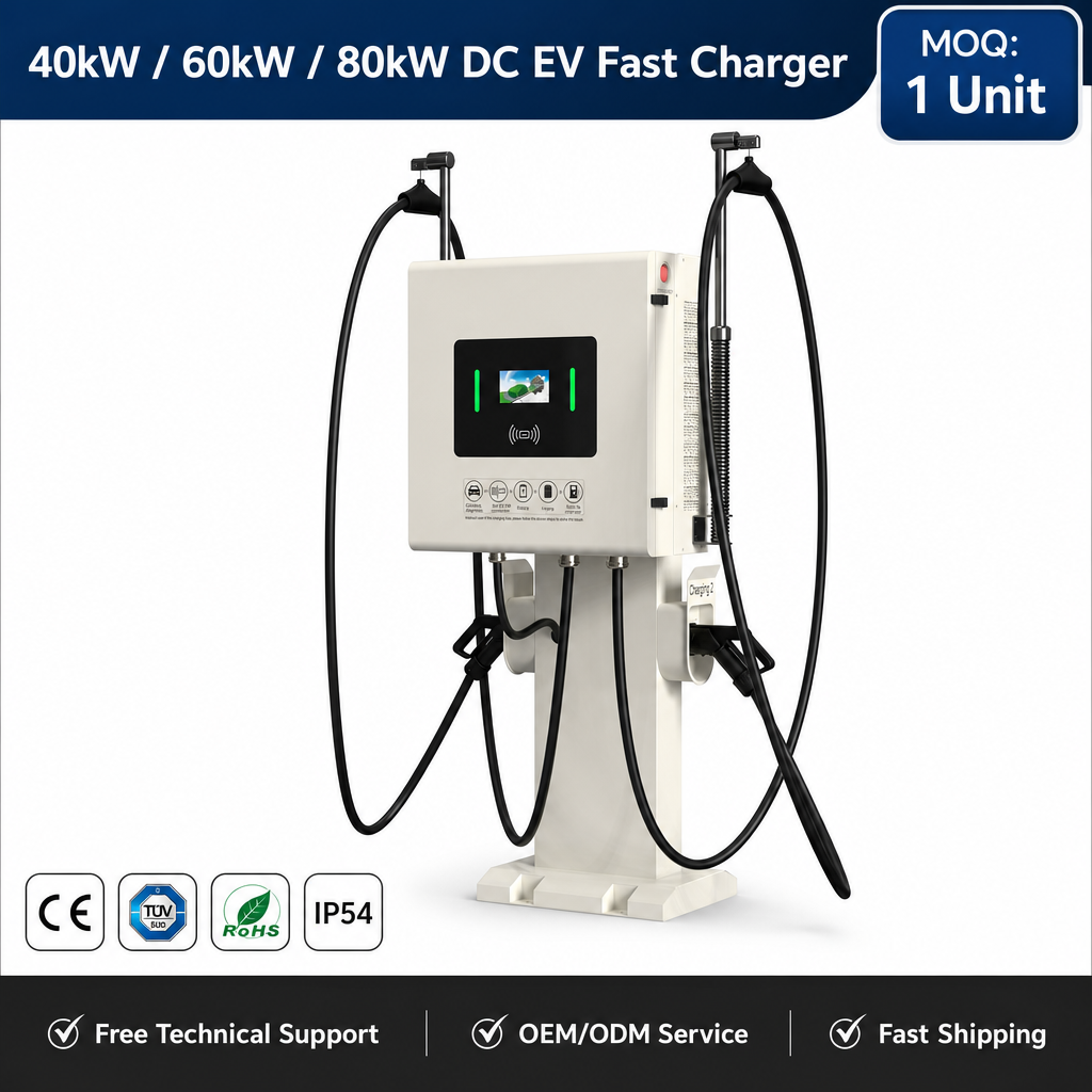 60kW Free Standing Dual Gun Commercial EV Charger with Dual 30kW Independent Power Modules - 5. Smart OCPP 1.6J/2.0.1 Cloud Networking & Integrated Payment Gateway