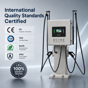 80kW Dual CCS2 Free Standing DC Fast Charging Station with Touchscreen Display and RFID