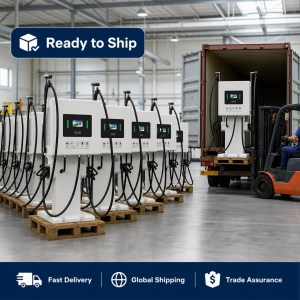 80kW Dual CCS2 Free Standing DC Fast Charging Station with Touchscreen Display and RFID