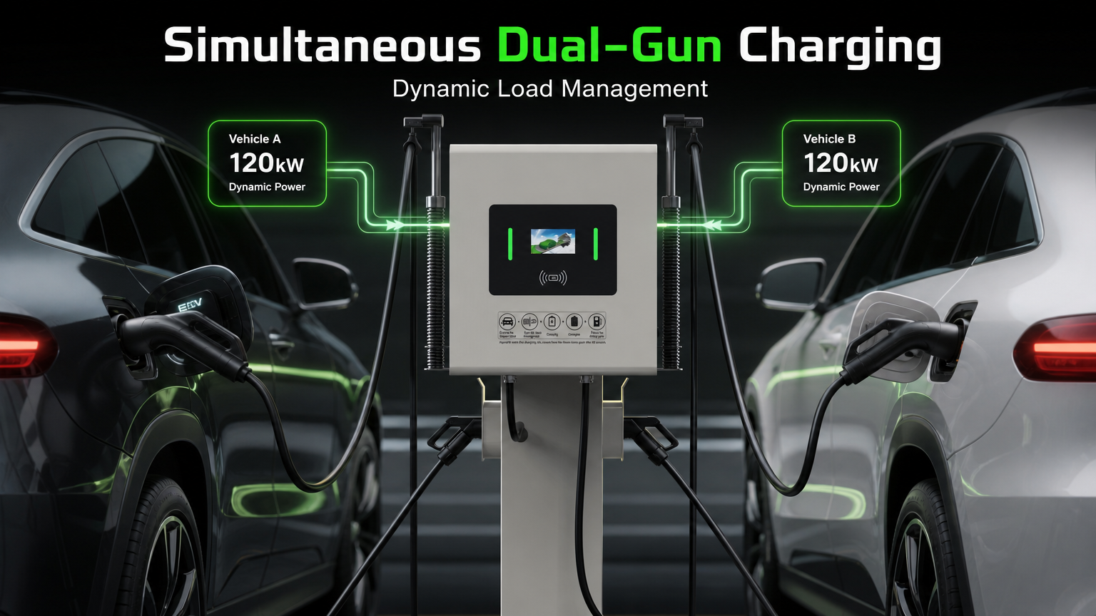 80kW Dual Port Floor Mounted DC EV Fast Charging Station with Dynamic Load Distribution - 1. High-Performance Dual-Gun Architecture & Commercial DC Fast Charging
