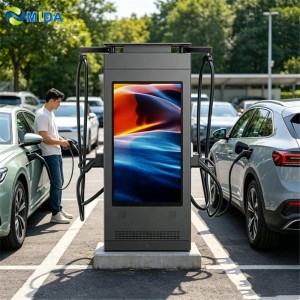 60kW 120kW DC Electric Car Charger with Interactive Advertising Display IP55 for Commercial Use