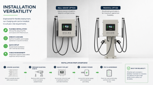 MIDA 80kW Dual Gun Commercial Pedestal DC Fast Charger CE Certified for European Market