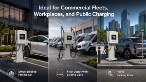 80kW Dual Plug Floor Standing DC EV Quick Charging Station with 4G and WiFi