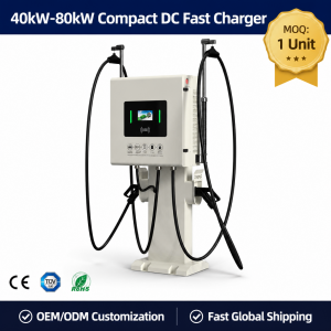 80kW Dual Plug Floor Standing DC EV Quick Charging Station with 4G and WiFi