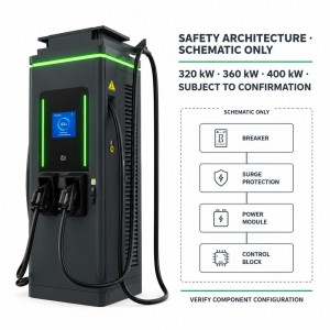 300kW Floor Mounted DC Fast EV Charger Dynamic Power Matrix IP55 Outdoor TUV CE