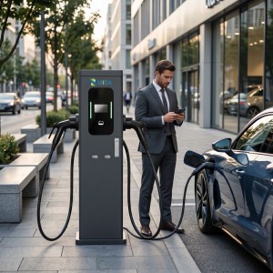22kW AC Charging Station Pedestal for Workplace and Fleet Use