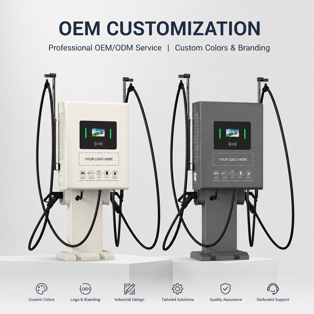 Smart 80kW Dual Outlet Free Standing Commercial DC Fast Charger with Remote Diagnostics System - 5. Smart OCPP 1.6J/2.0.1 Cloud Networking & Integrated Payment Gateway