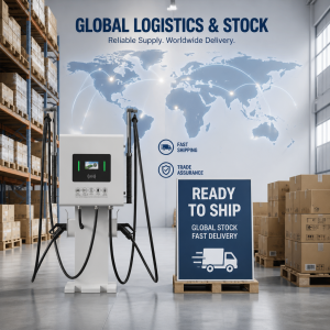 80kW Dual CCS1 NACS Pedestal DC Fast EV Charging Station for North American Fleets