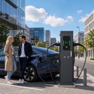 22kW AC EV Charger Stand with Tethered Type 2 Cable