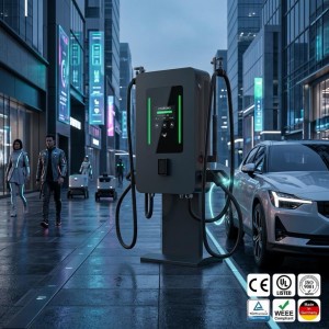 MIDA 40kW Dual Port DC Wallbox with Pedestal, Intelligent Fast EV Charger CCS1/CCS2 for Business