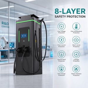 100kW Outdoor Commercial DC Fast EV Charger TUV CE Certified OCPP 2.0.1 Smart Grid