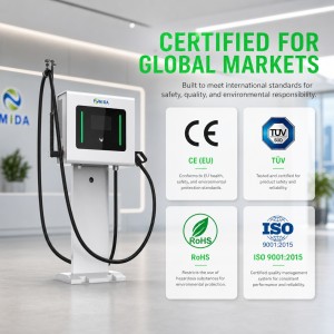 30kW Commercial DC Wallbox Fast Charger Single CCS1 Plug with OCPP 1.6J Smart Control
