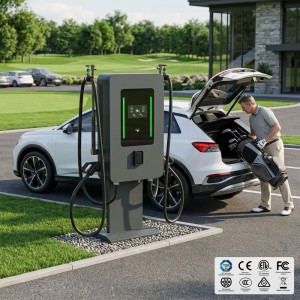 MIDA 60kW Dual CCS2 DC Fast Charging Pile, Floor-standing Smart EVSE Station with CE/TUV Certification