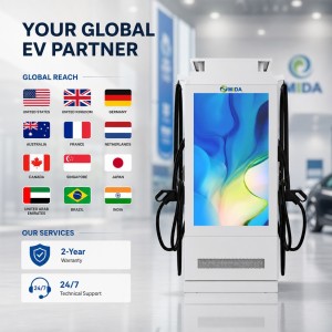 MIDA 120kW Public Fast EV Charging Station with Integrated Video Billboard Display IP55