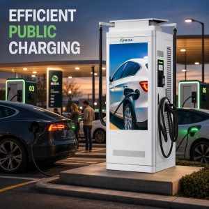 MIDA 120kW Public Fast EV Charging Station with Integrated Video Billboard Display IP55