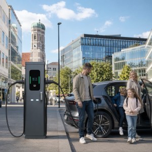 44kW Dual-Output AC EV Charger Stand for Fleet Charging