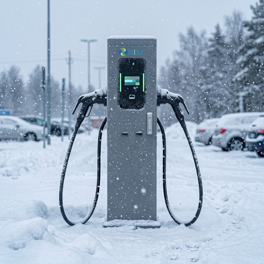 44kW Dual-Output AC EV Charger Stand for Fleet Charging