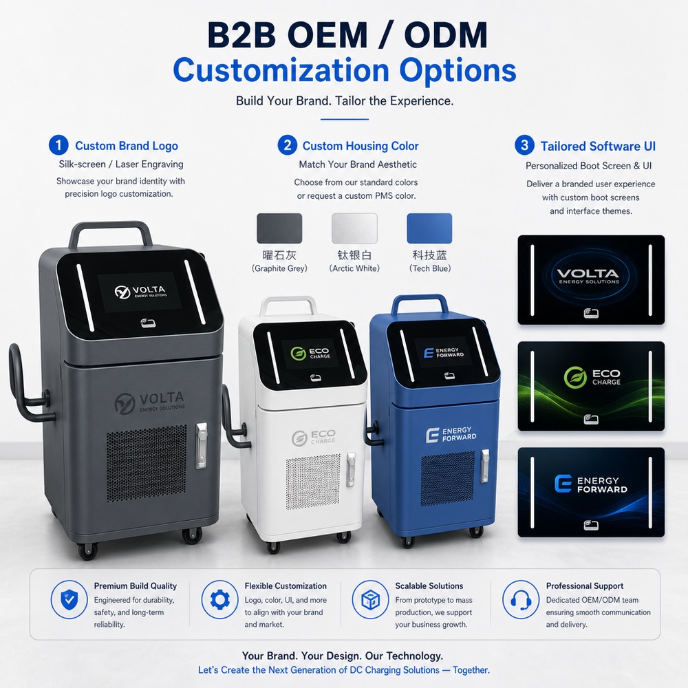 30kW Industrial Mobile DC Fast EV Charger with Advanced Heat Dissipation and Low Noise Design - Smart Touchscreen & Safety