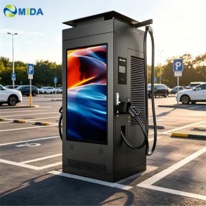 MIDA Floor-mounted 60kW 90kW DC Fast Charger with Touchscreen Advertising Display OCPP 1.6J