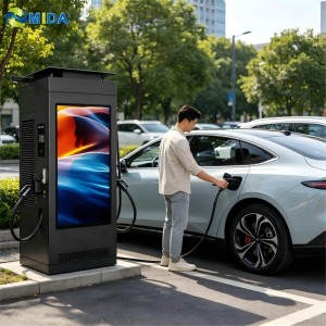 MIDA Floor-mounted 60kW 90kW DC Fast Charger with Touchscreen Advertising Display OCPP 1.6J