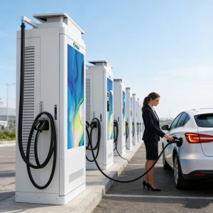 Electric 180kw 240kw Dc Charger Station Truck Public Ev Fast 240kw 480kw 360kw 600kw Dc Charging Station with Advertising Screen