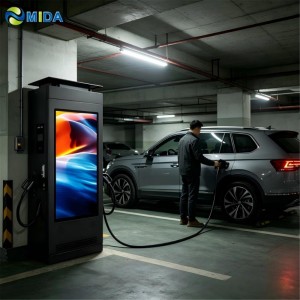 MIDA 240kW Level 3 DC Fast Charger with 55-inch Outdoor Advertising Screen & Smart App Control