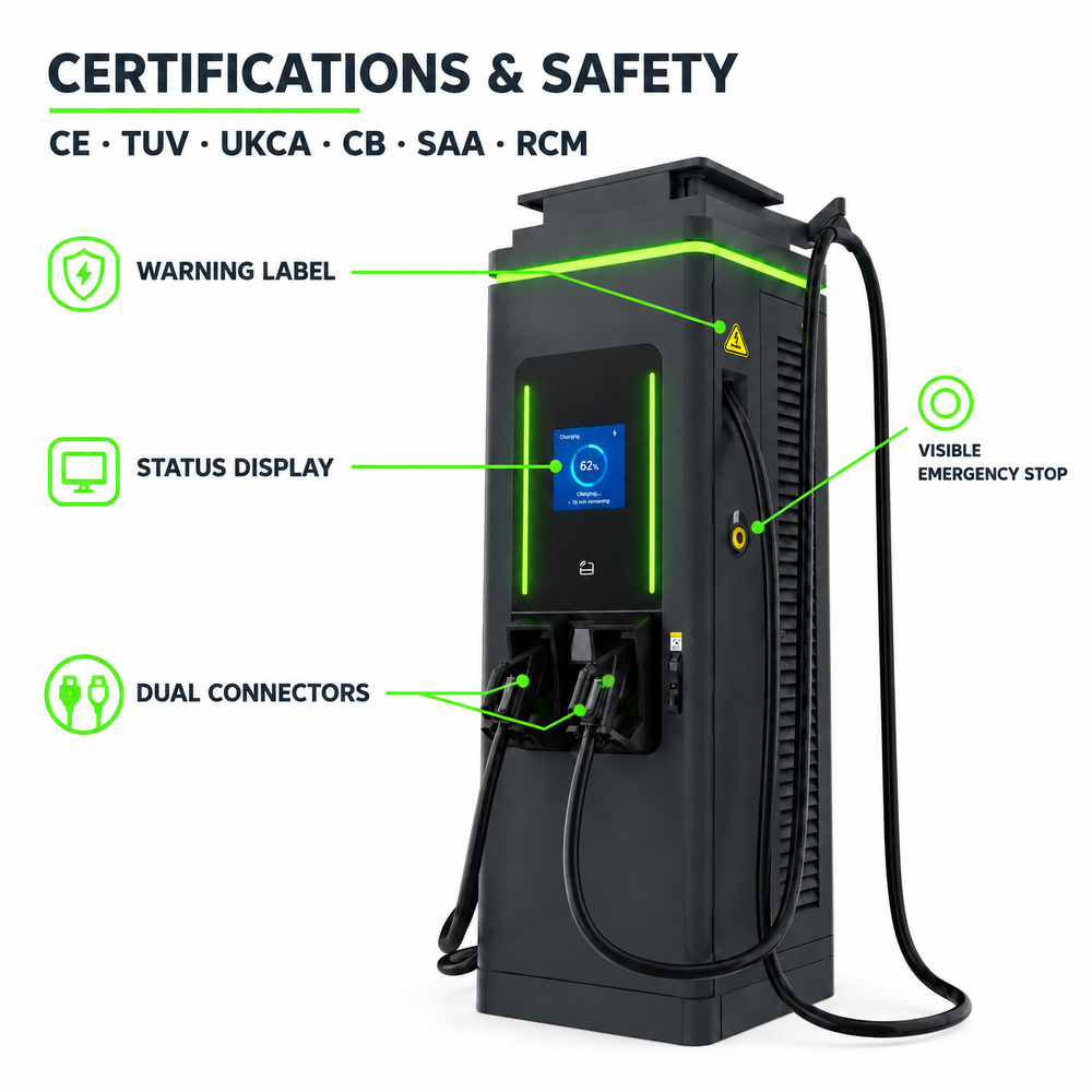 MIDA 90kW High Power DC Fast Charger Dual CCS2 OCPP 1.6J for Highway and Fleet - 3. High-Efficiency Modular Silicon Carbide (SiC) Power Architecture