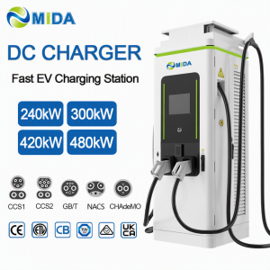 MIDA 60kW DC Fast Charger Dual Gun CCS2 Commercial EV Charging Station OCPP 1.6J IP54