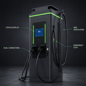 420kW Heavy Duty Electric Truck DC Fast Charger 1000V 600A Output for Fleet Depots