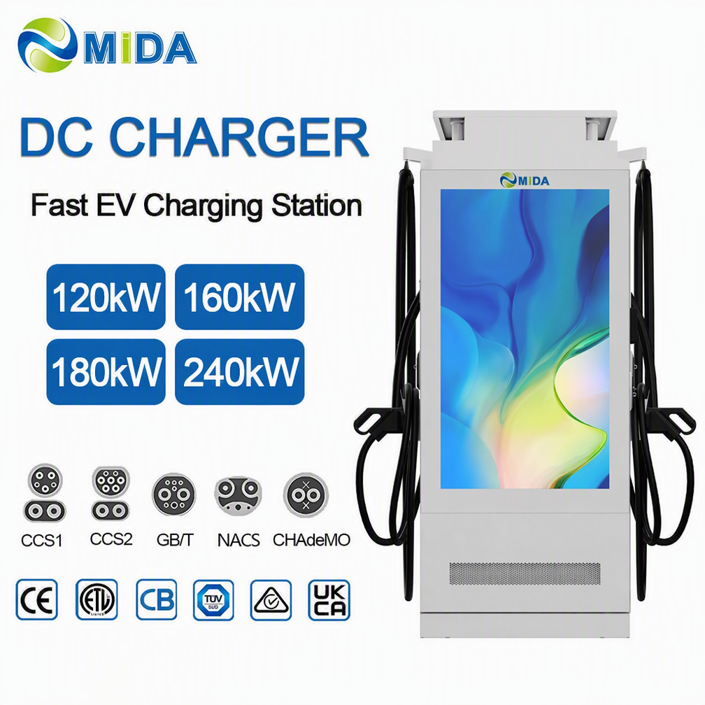 MIDA 120kW Floor-Mounted EV Charging Station with Outdoor Media Ad Screen Dual Guns - 3. High-Efficiency Modular Silicon Carbide (SiC) Power Architecture