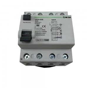 40A 63A 100A 4P B Type RCD RCCB Circuit Breaker