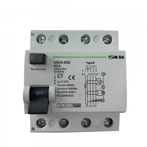 4Pole RCCB Residual Current Circuit Breaker  40A 3 Phase