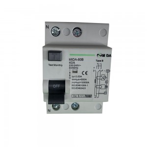 40A 63A 100A 2P B Type RCD RCCB Circuit Breaker