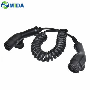 type 2 to type 2 portable ev charging spring wire 16Amp three phases