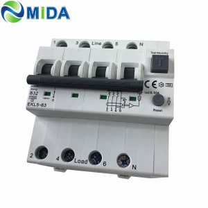 40A /63A 30mA 2P 4P Type A RCBO  with Overcurrent Protection