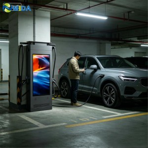 MIDA Floor-mounted 60kW 90kW DC Fast Charger with Touchscreen Advertising Display OCPP 1.6J