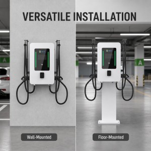 High Reliability 80kW Dual Port Pedestal DC Fast EV Charger with Intelligent Temperature Control