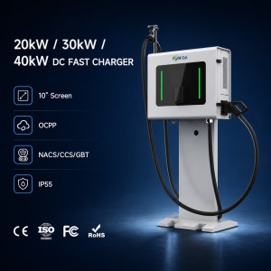 20kW Commercial Wall Mounted DC EV Charger Single CCS2 Plug Electric Car Fast Charging Station