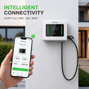 MIDA 30kW Smart Commercial Wallbox DC Fast EV Charger Single Gun with 7 Inch Display