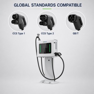 40kW Outdoor Waterproof Wallbox DC Fast EV Charger Single Gun CCS2 with Smart App Control