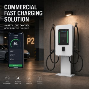 60kW Dual Gun Floor Standing Commercial DC Fast Charging Station CE Certified for Europe