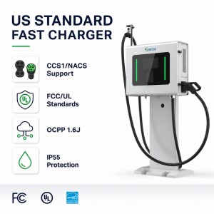 Compact 20kW DC Wallbox Fast EV Charger Single Gun CCS2 with Smart App CE Certified