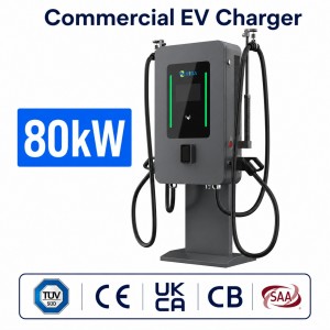 60kW Dual CCS2 Commercial Pedestal DC EV Fast Charger with OCPP 1.6J and RFID