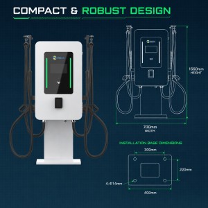 60kW Dual Gun Floor Standing Commercial DC Fast Charging Station CE Certified for Europe