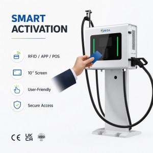 MIDA 20kW Smart Wall Mounted DC EV Fast Charger Single Plug with Touch Screen Display