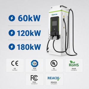 100kW Commercial Electric Car Charger Dual Gun Level 3 DC Fast Charging Station CE