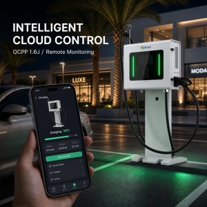 Compact 20kW Single Gun DC Fast Charging Station Wallbox NACS Connector for Auto Dealership