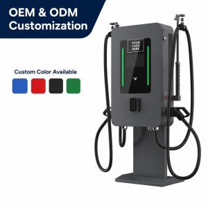 60kW Free Standing Dual Gun Commercial EV Charger with Dual 30kW Independent Power Modules